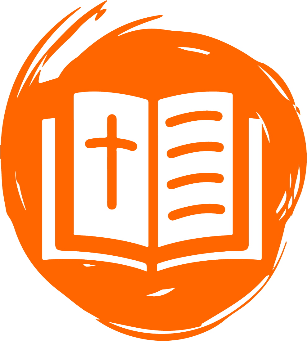 Bible icon on orange background